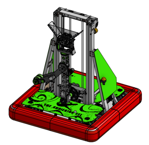 A CAD rendering of the robot